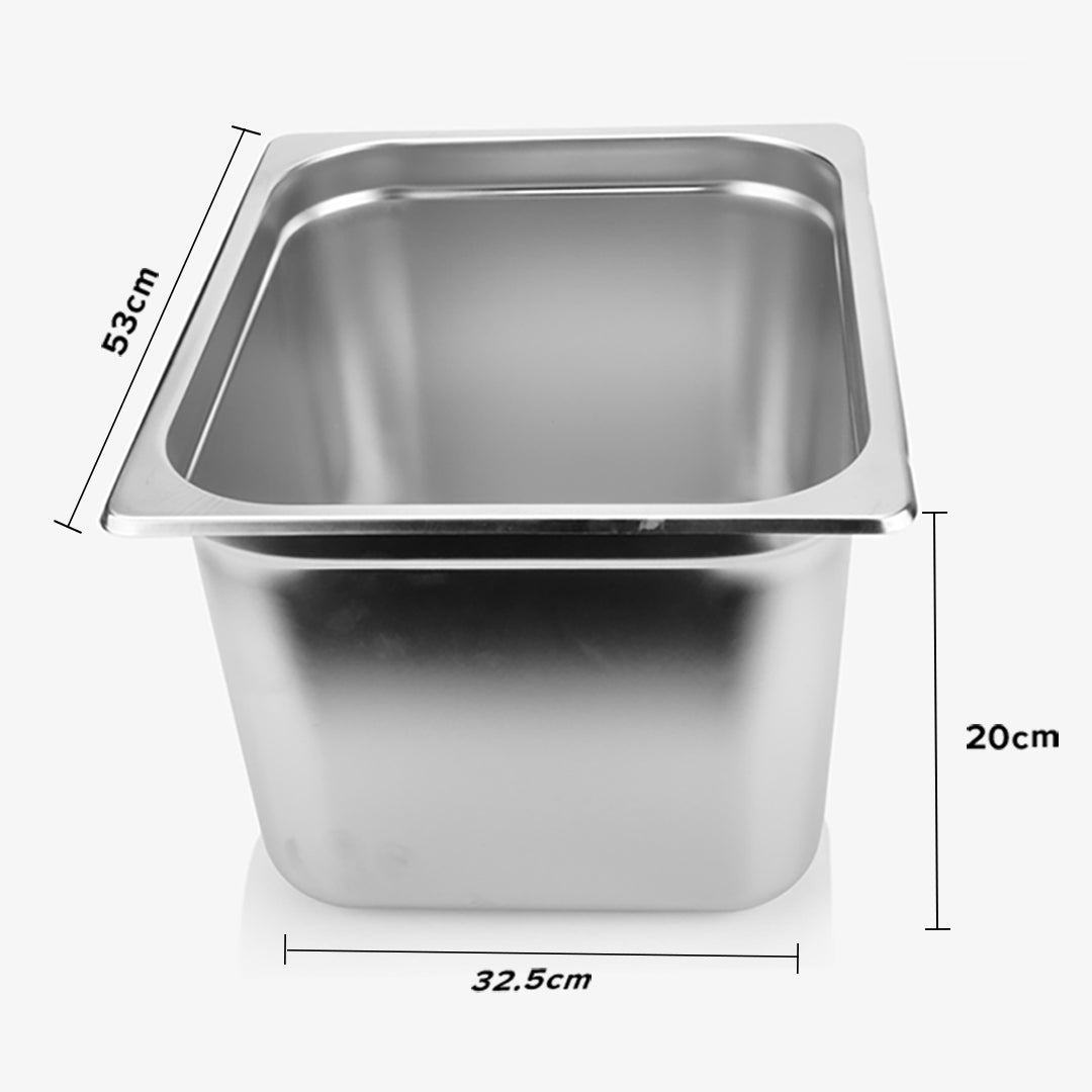 SOGA 12X Gastronorm GN Pan Full Size 1/1 GN Pan 20cm Deep Stainless Steel Tray - Cafe Supply