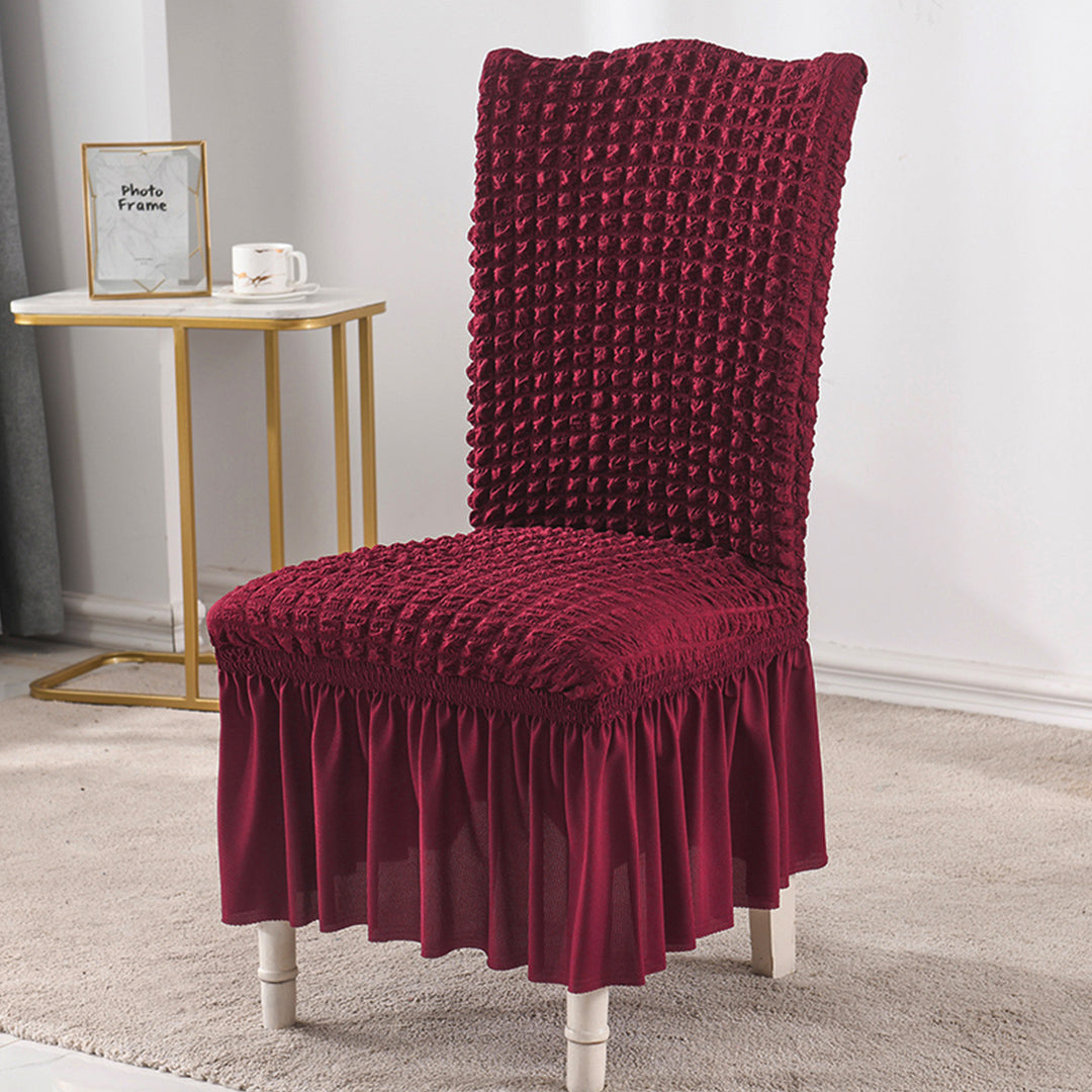 SOGA 2X Burgundy Chair Cover Seat Protector with Ruffle Skirt Stretch Slipcover Wedding Party Home Decor - Cafe Supply