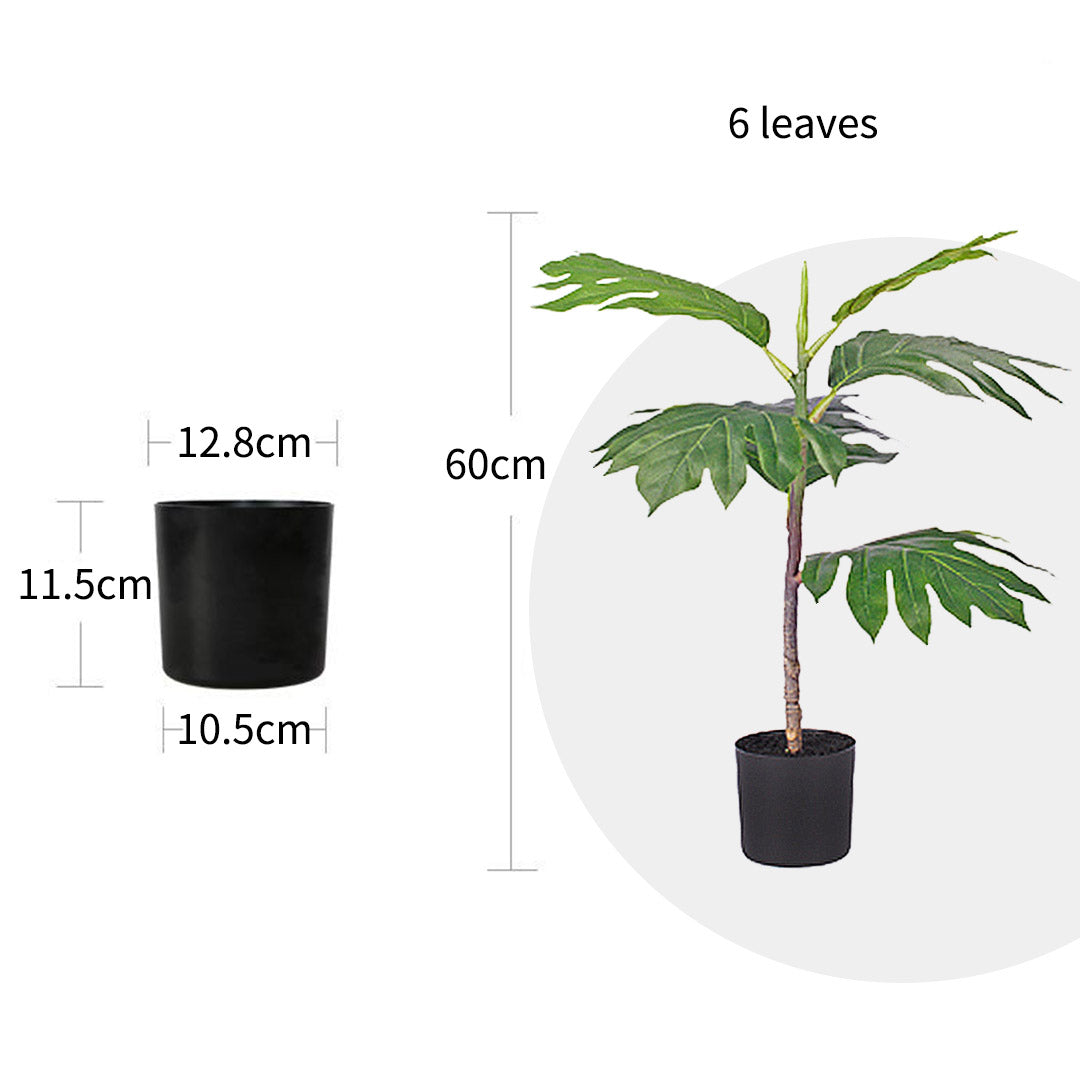 SOGA 2X 60cm Artificial Natural Green Split-Leaf Philodendron Tree Fake Tropical Indoor Plant Home Office Decor - Cafe Supply
