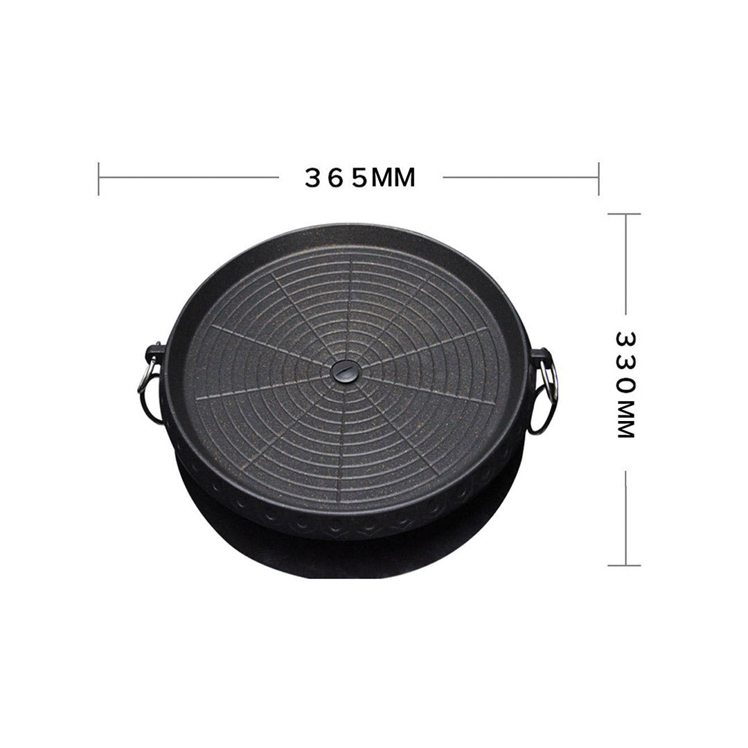 SOGA 2X Portable Korean BBQ Butane Gas Stove Stone Grill Plate Non Stick Coated Round - Cafe Supply