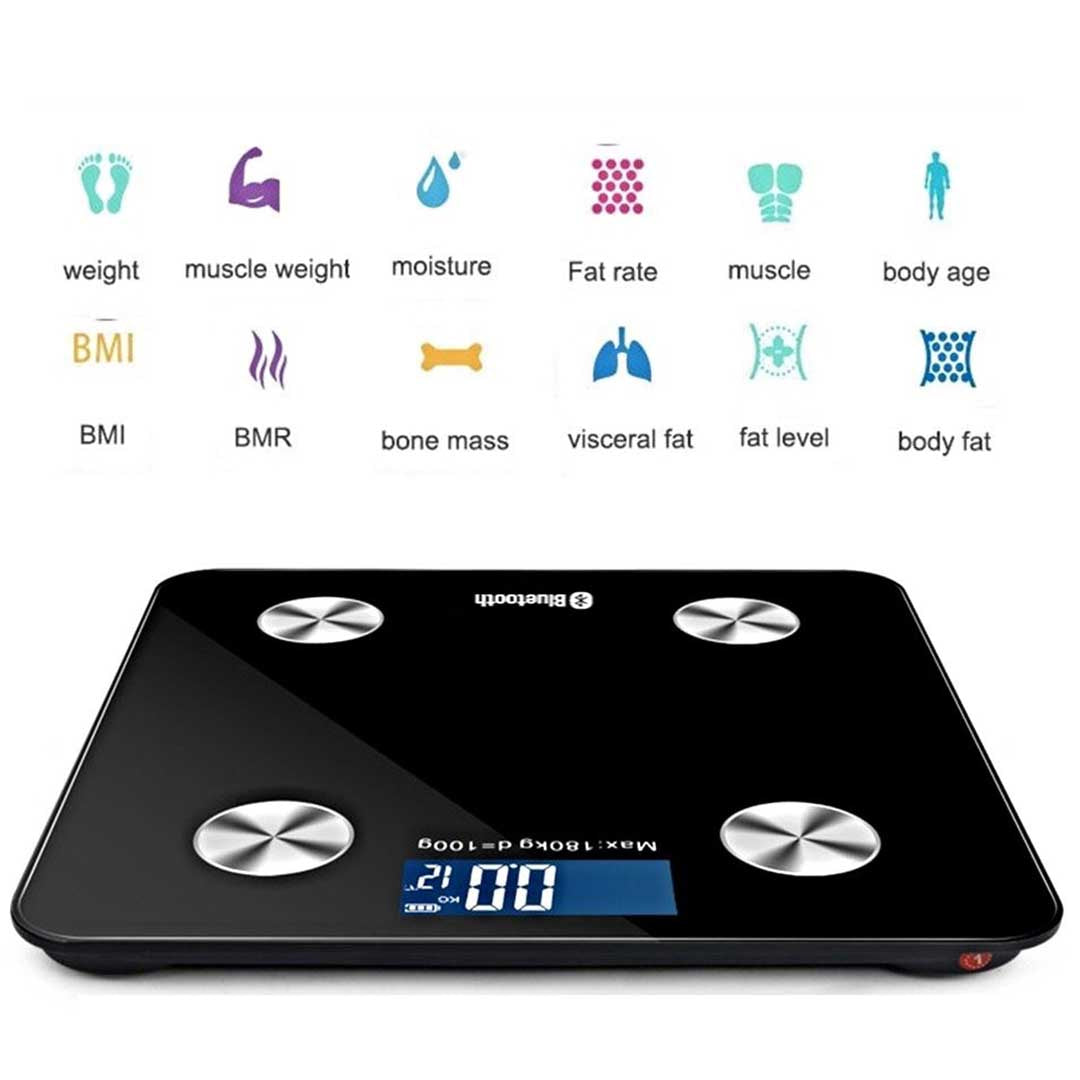 SOGA Wireless Bluetooth Digital Body Fat Scale Bathroom Health Analyser Weight Black - Cafe Supply