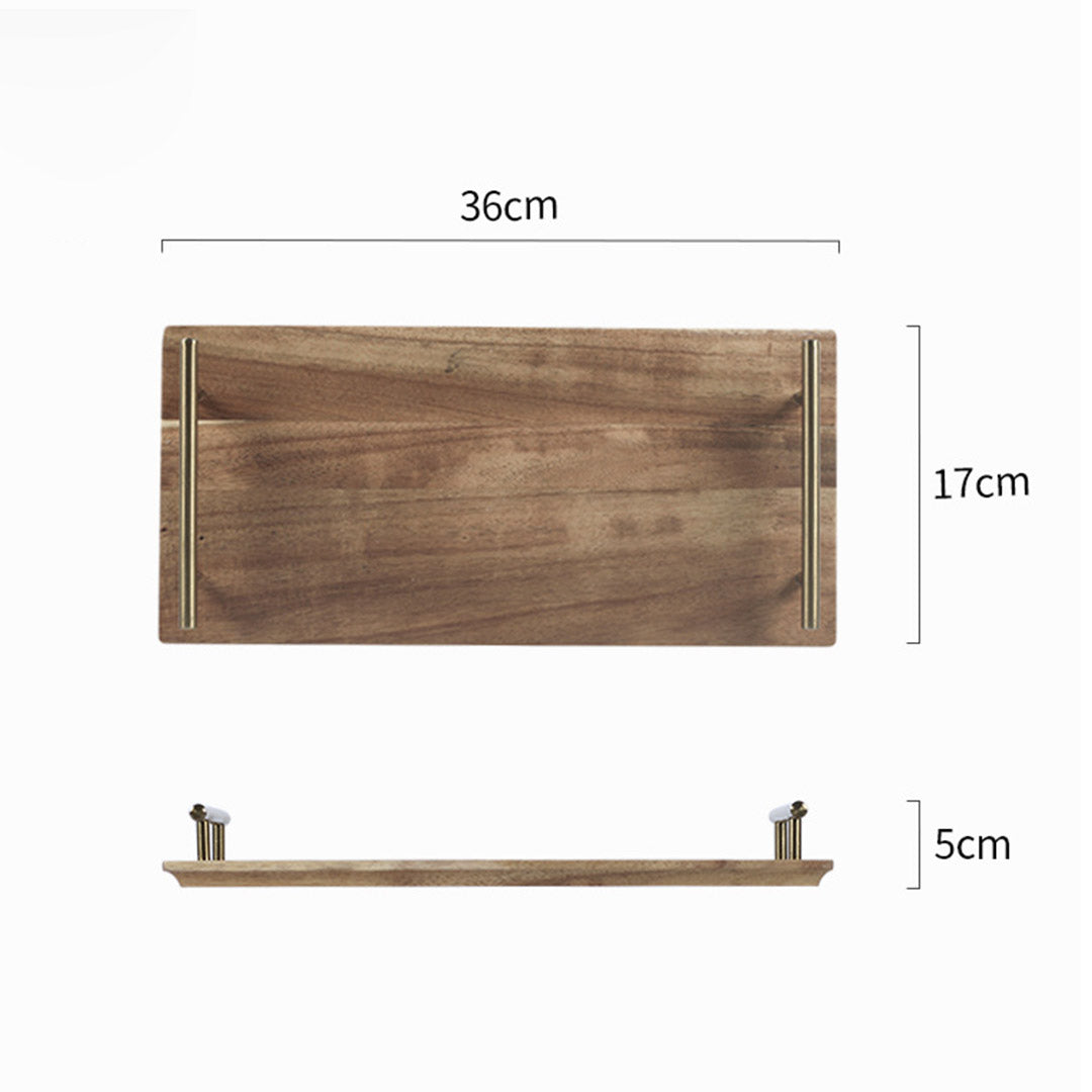SOGA 2X 36cm Brown Rectangle Wooden Acacia Food Serving Tray Charcuterie Board Centerpiece Home Decor - Cafe Supply