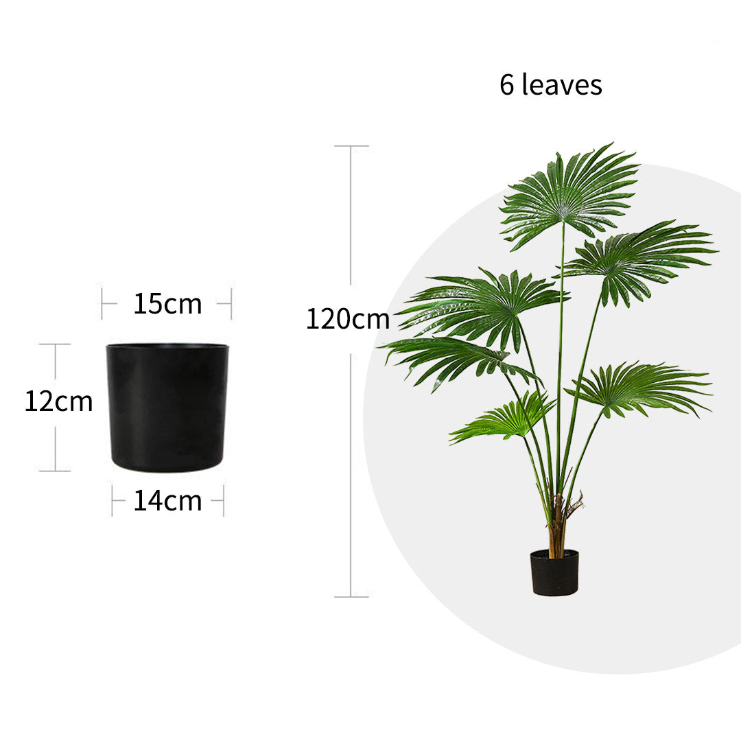 SOGA 2X 120cm Artificial Natural Green Fan Palm Tree Fake Tropical Indoor Plant Home Office Decor - Cafe Supply