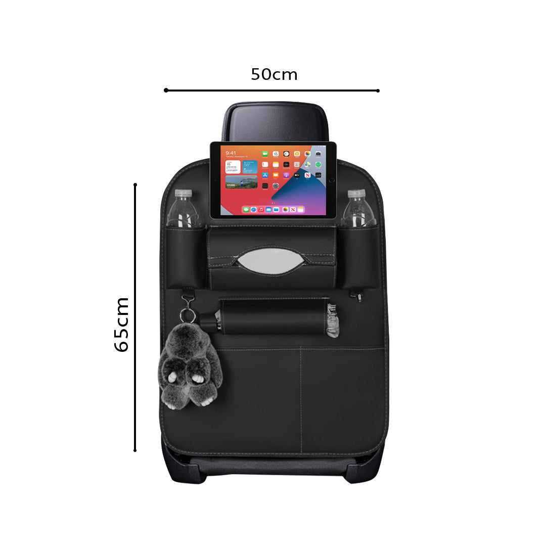 SOGA PVC Leather Car Back Seat Storage Bag Multi-Pocket Organizer Backseat and iPad Mini Holder Black - Cafe Supply