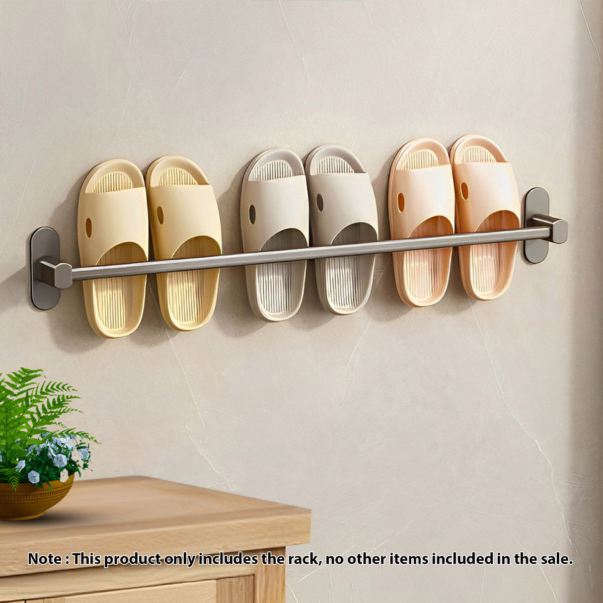 SOGA 2X 69cm Wall-Mounted Slipper Organiser Adhesive Storage Space-Saving Wall Rack - Cafe Supply