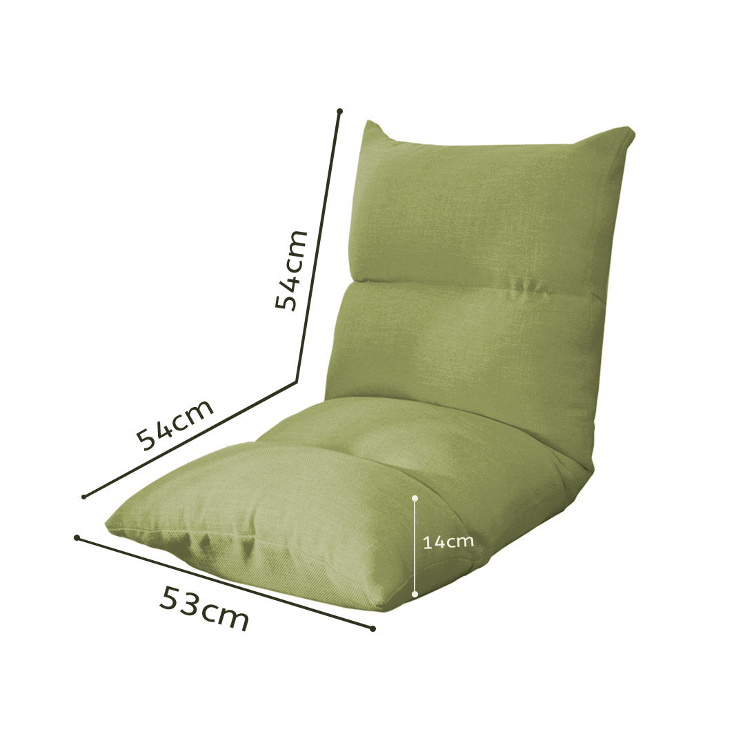 SOGA 2X Lounge Floor Recliner Adjustable Lazy Sofa Bed Folding Game Chair Yellow Green - Cafe Supply