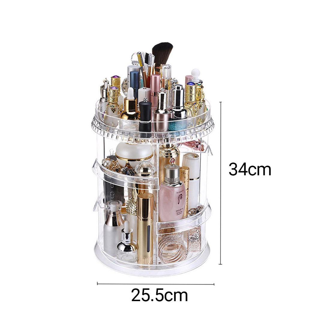 SOGA 2X 360 Degree Rotating Makeup Organiser Cosmetics Holder Display Stand Skincare Home Decor - Cafe Supply