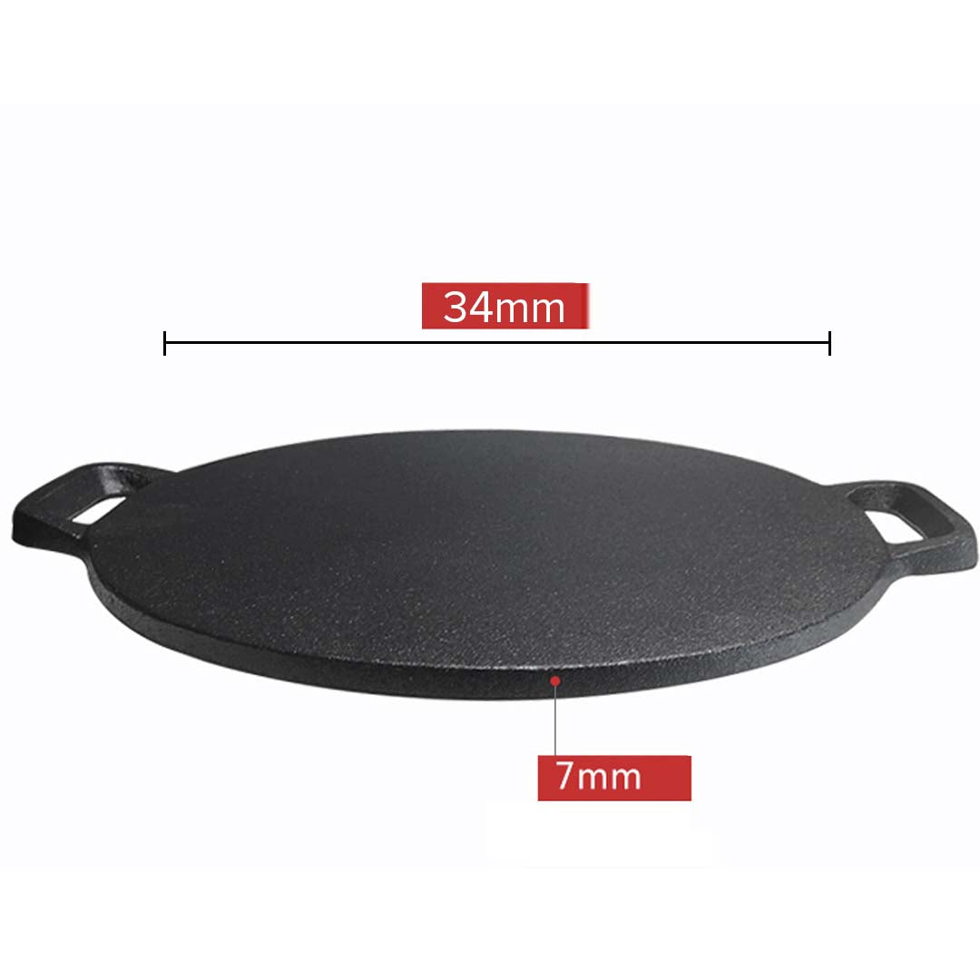 SOGA Dual Burners Cooktop Stove 30cm Cast Iron Skillet and 34cm Induction Crepe Pan Cookware - Cafe Supply