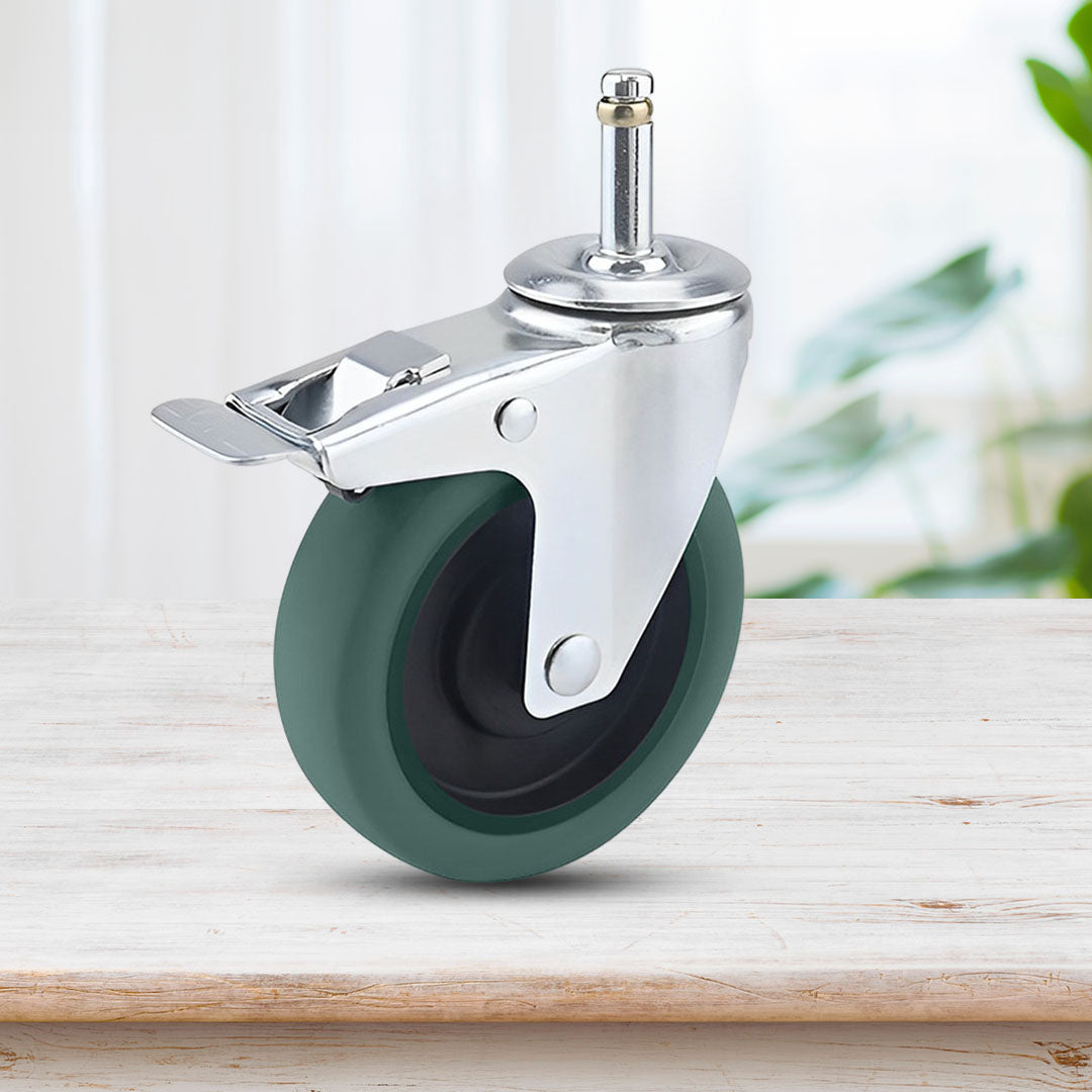 SOGA 4" Heavy Duty Polyurethane Swivel Castor Wheels with 2 Lock Brakes Casters - Cafe Supply