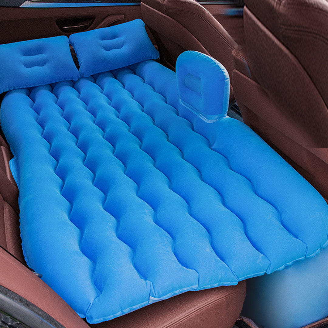 SOGA 2X Blue Ripple Inflatable Car Mattress Portable Camping Air Bed Travel Sleeping Kit Essentials - Cafe Supply