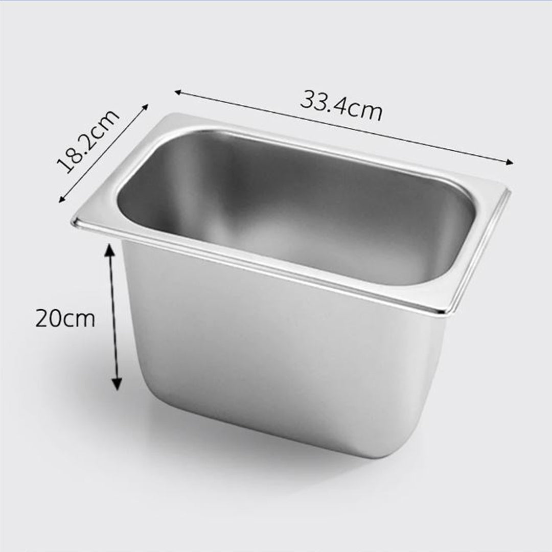 SOGA 2X Gastronorm GN Pan Full Size 1/3 GN Pan 20cm Deep Stainless Steel Tray - Cafe Supply