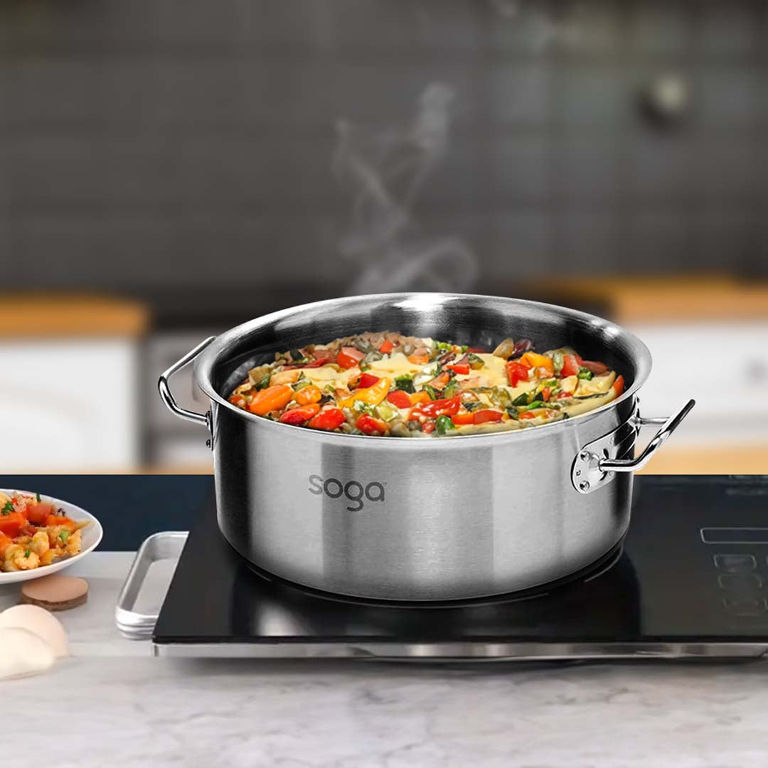 SOGA Stock Pot 9L Top Grade Thick Stainless Steel Stockpot 18/10 Without Lid - Cafe Supply