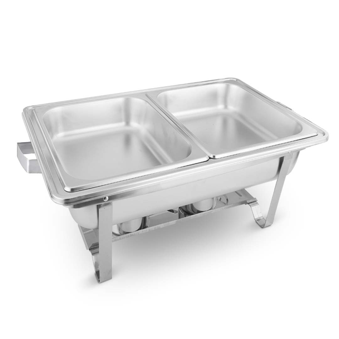 SOGA 2X 4.5L Dual Tray Stainless Steel Chafing Food Warmer Catering Dish - Cafe Supply