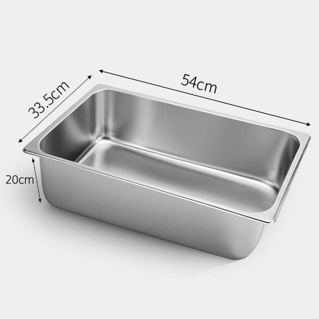 SOGA 4X Gastronorm GN Pan Full Size 1/1 GN Pan 20cm Deep Stainless Steel Tray - Cafe Supply