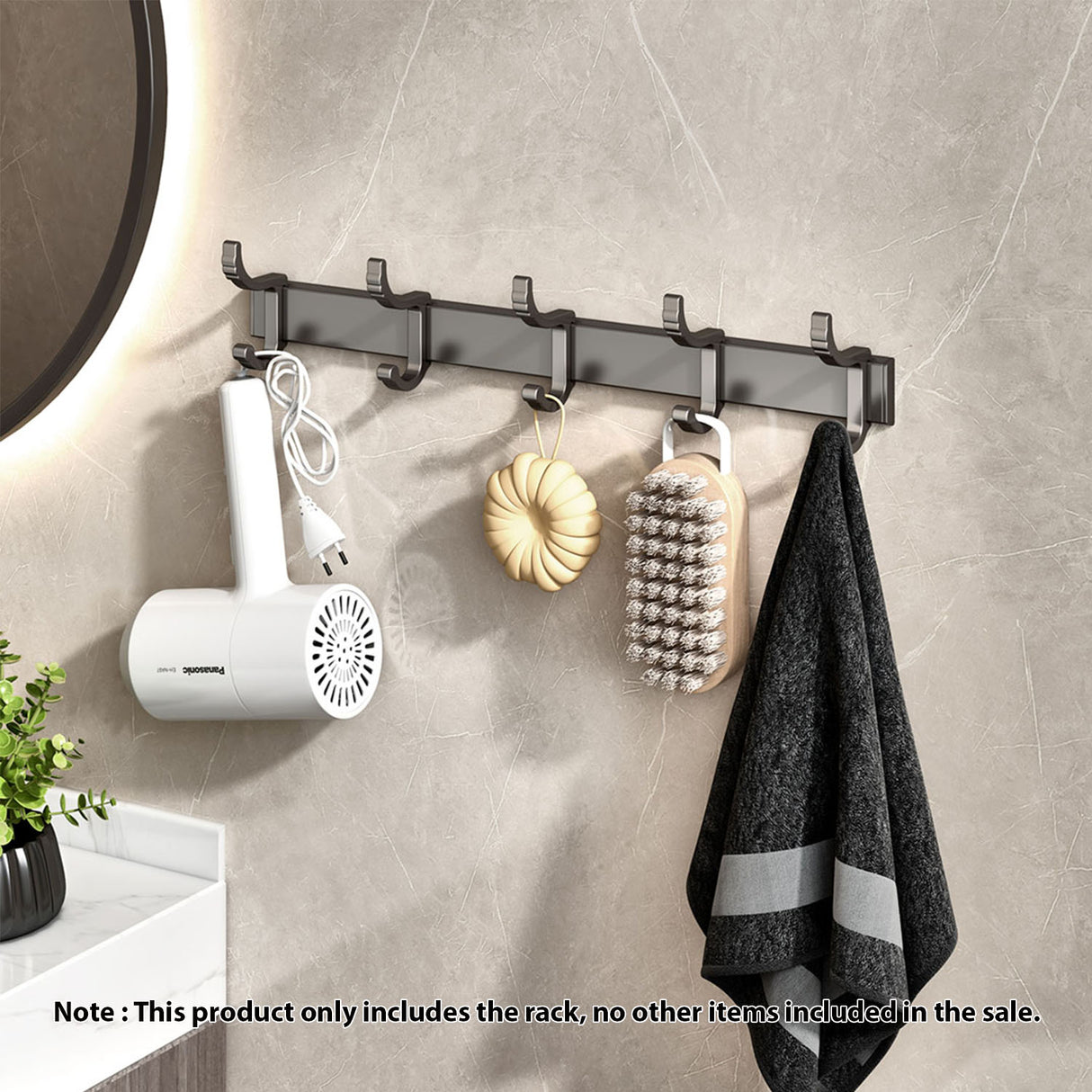 SOGA 2X 37cm Wall Mounted Towel Rack Space-Saving Hanger Organiser with Durable Hooks - Cafe Supply