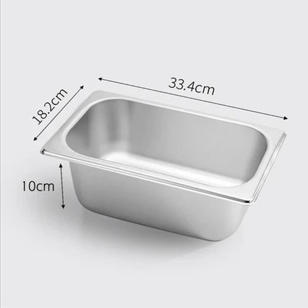 SOGA Gastronorm GN Pan Full Size 1/3 GN Pan 10cm Deep Stainless Steel Tray - Cafe Supply