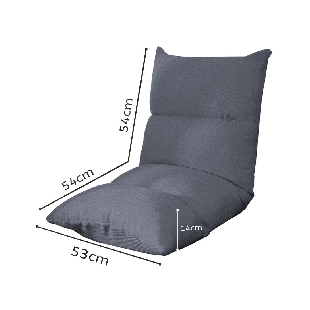 SOGA 4X Lounge Floor Recliner Adjustable Lazy Sofa Bed Folding Game Chair Grey - Cafe Supply