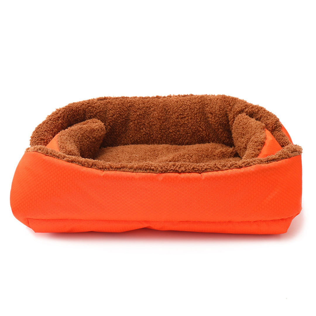 SOGA 2X Orange Dual-purpose Cushion Nest Cat Dog Bed Warm Plush Kennel Mat Pet Home Travel Essentials - Cafe Supply