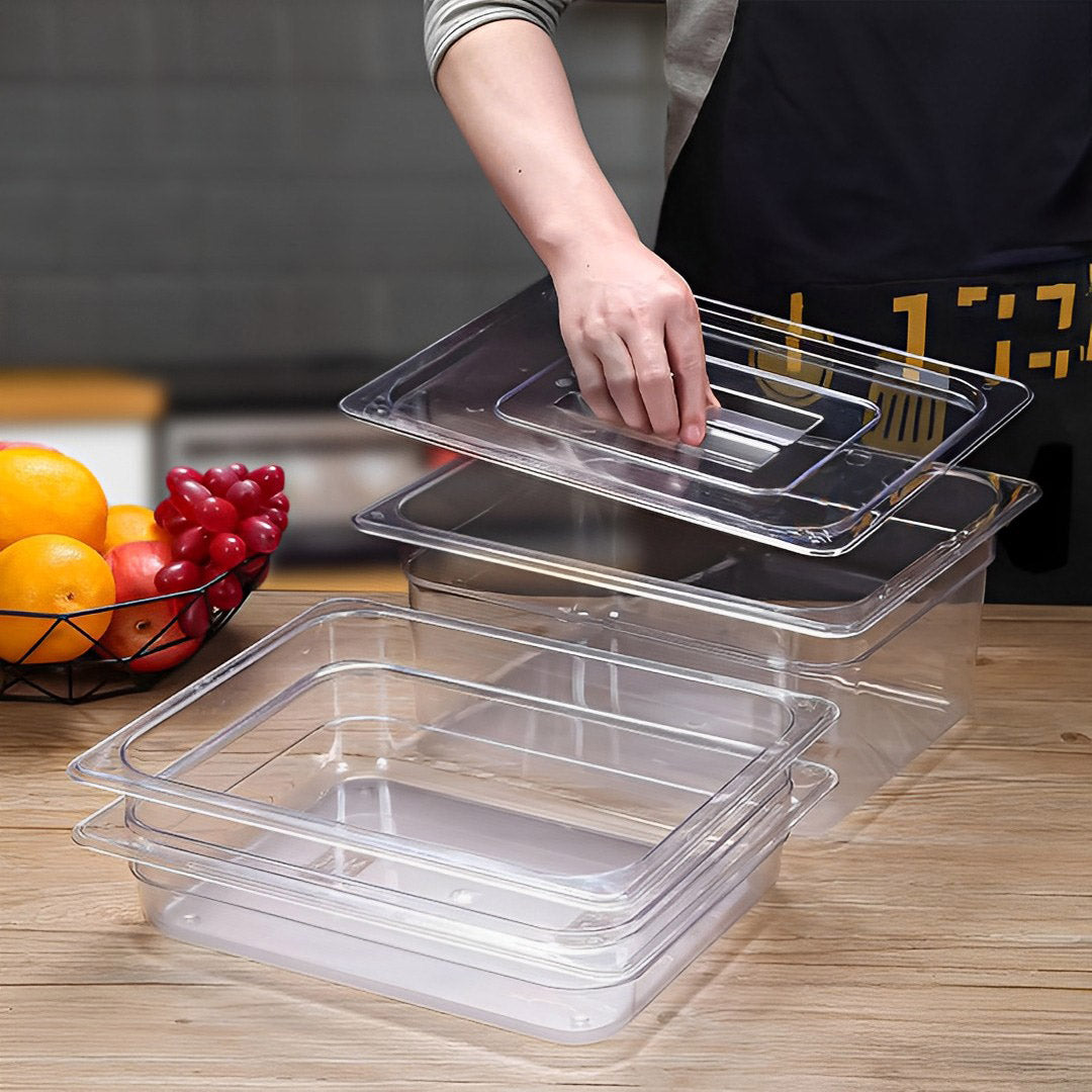 SOGA Clear Gastronorm 1/1 GN Lid Food Tray Top Cover Bundle of 2 - Cafe Supply