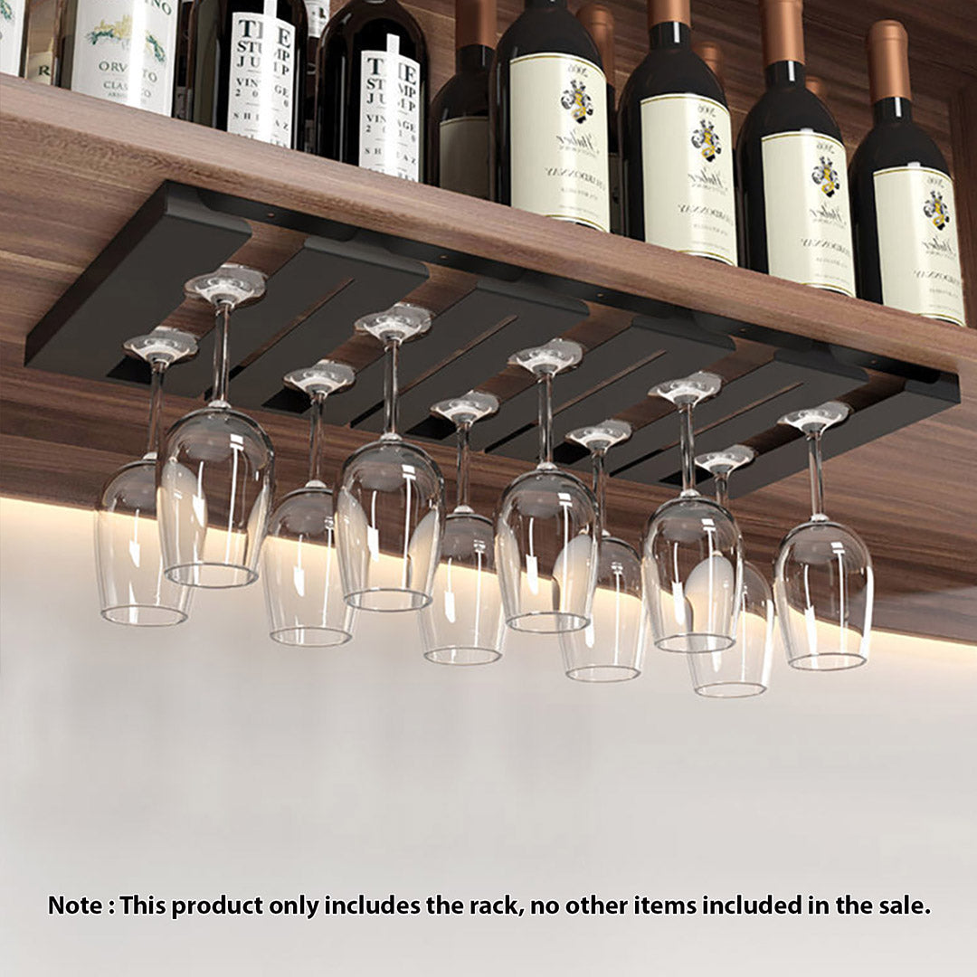 SOGA 2X 54cm Wine Glass Holder Hanging Stemware Storage Organiser Kitchen Bar Restaurant Decoration - Cafe Supply