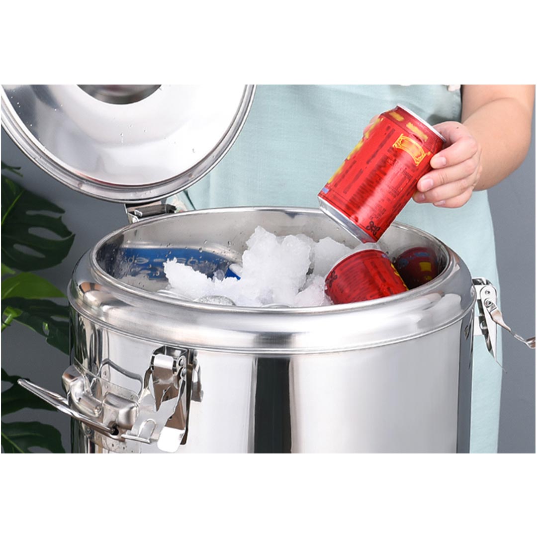 SOGA 12L Stainless Steel Insulated Stock Pot Hot & Cold Beverage Container - Cafe Supply
