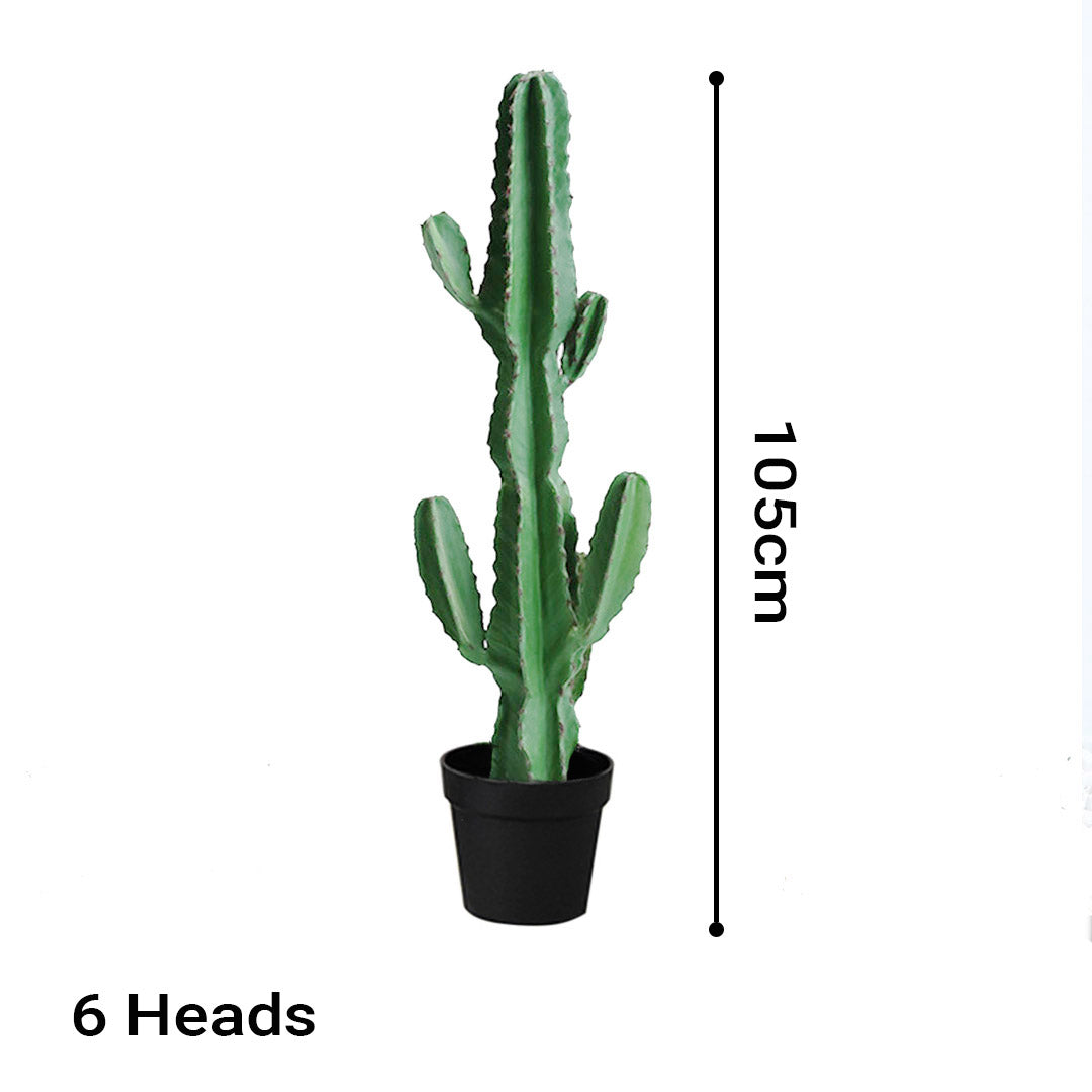SOGA 4X 105cm Green Artificial Indoor Cactus Tree Fake Plant Simulation Decorative 6 Heads - Cafe Supply
