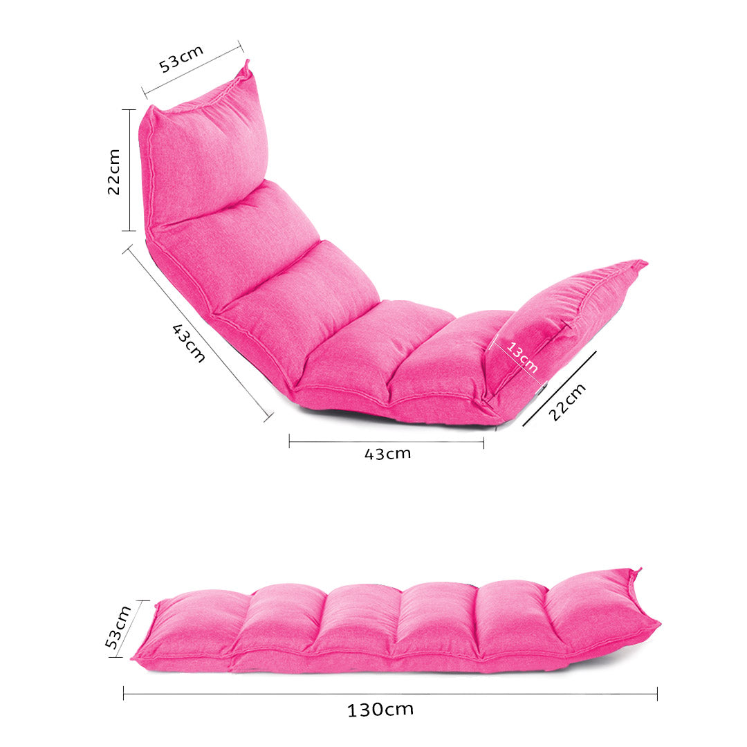 SOGA 4X Foldable Tatami Floor Sofa Bed Meditation Lounge Chair Recliner Lazy Couch Pink - Cafe Supply