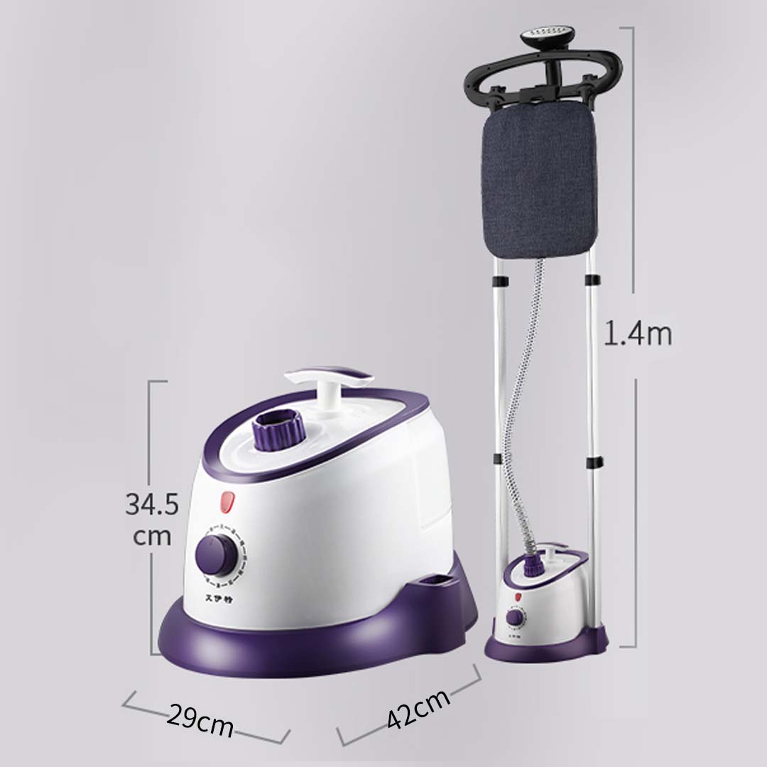 SOGA 2X Garment Steamer Vertical Twin Pole Clothes 1700ml 1800w Professional Steaming Kit Purple - Cafe Supply
