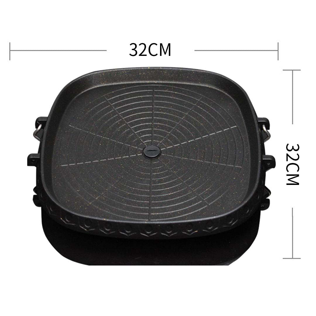 SOGA Portable Korean BBQ Butane Gas Stove Stone Grill Plate Non Stick Coated Square - Cafe Supply