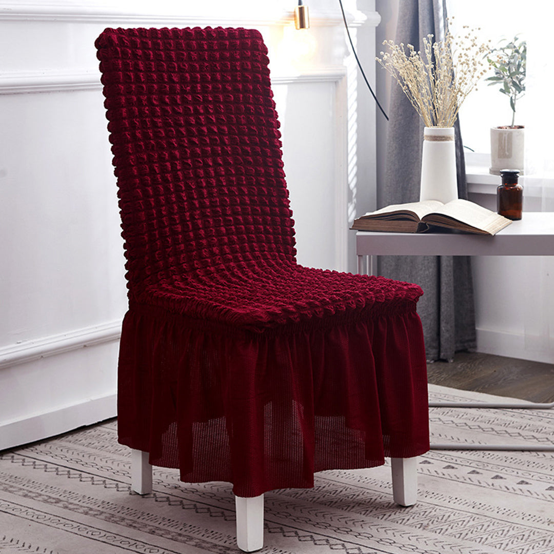 SOGA 2X Burgundy Chair Cover Seat Protector with Ruffle Skirt Stretch Slipcover Wedding Party Home Decor - Cafe Supply
