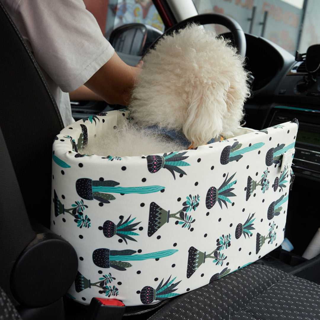 SOGA 2X Car Central Control Nest Pet Safety Travel Bed Dog Kennel Portable Washable Pet Bag White - Cafe Supply
