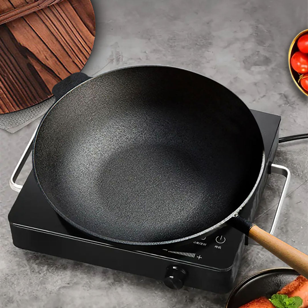 SOGA 2X 31cm Commercial Cast Iron Wok FryPan Fry Pan - Cafe Supply
