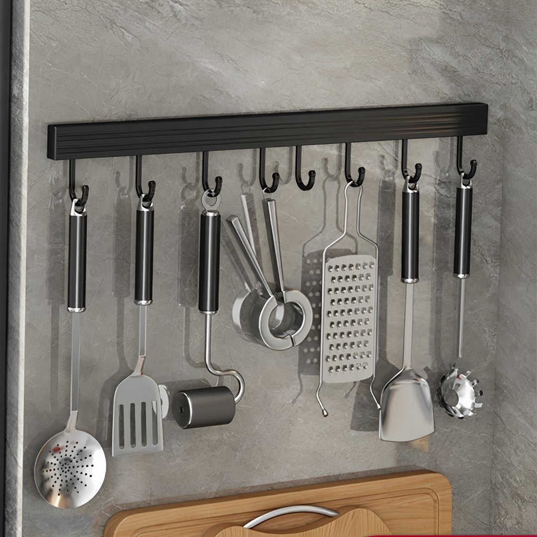 SOGA 2X 41cm Wall Mounted Kitchen Utensil Storage Rack Space-Saving Spatula Organiser with Durable Hooks - Cafe Supply