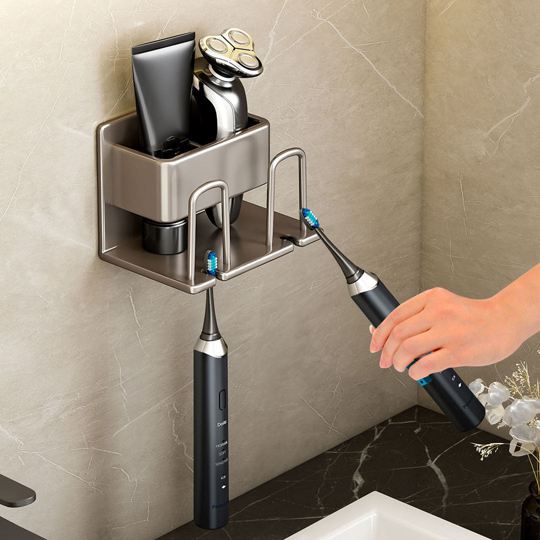 SOGA 2X 15cm Wall-Mounted Bathroom Storage Organiser Space Saving Adhesive Shelf Rack - Cafe Supply