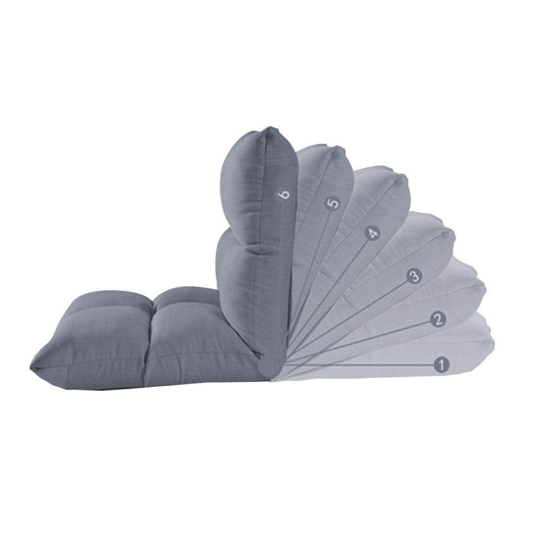 SOGA Lounge Floor Recliner Adjustable Lazy Sofa Bed Folding Game Chair Grey - Cafe Supply