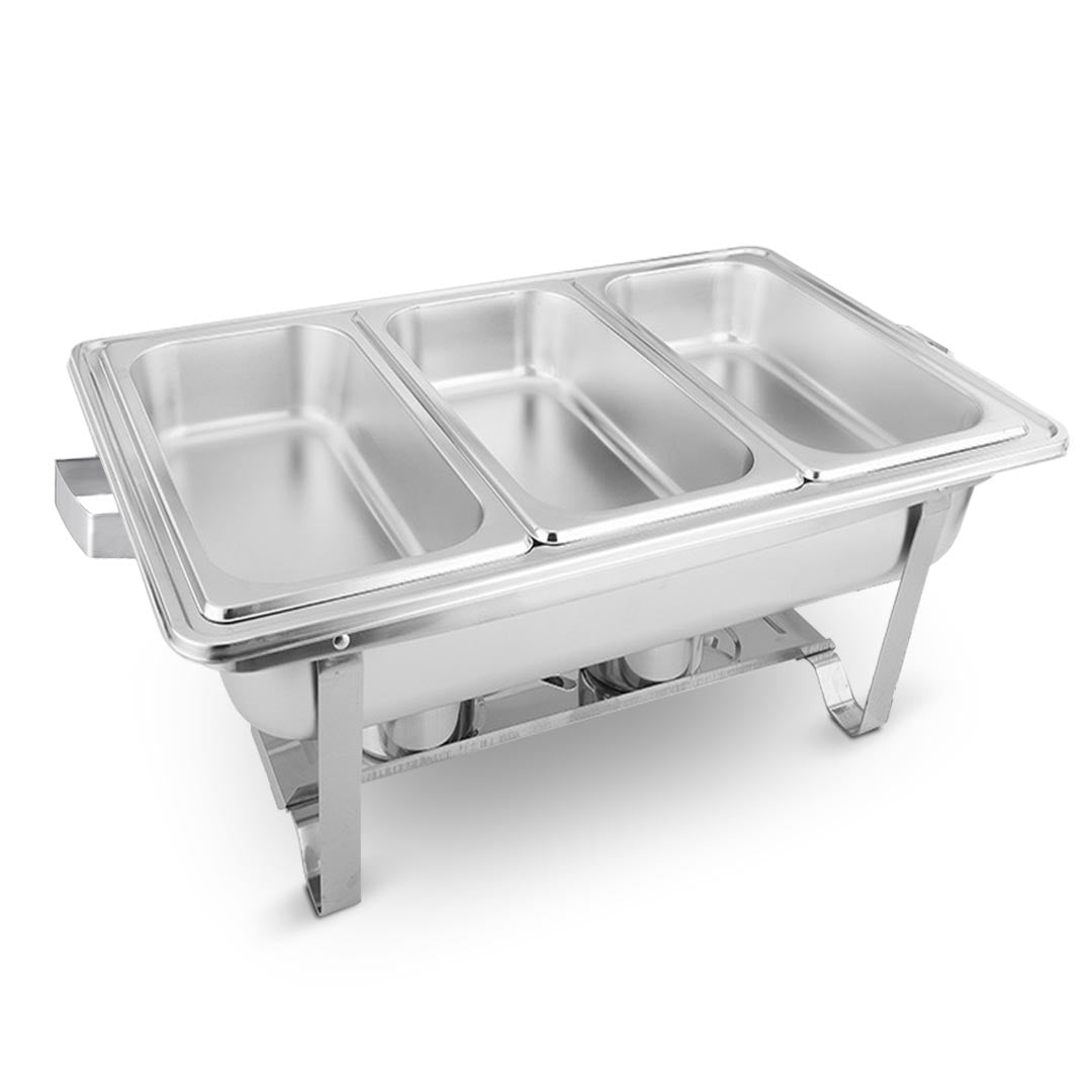 SOGA 3L Triple Tray Stainless Steel Chafing Food Warmer Catering Dish - Cafe Supply