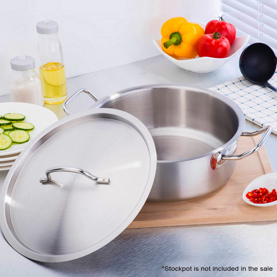 SOGA 45cm Top Grade Stockpot Lid Stainless Steel Stock pot Cover - Cafe Supply