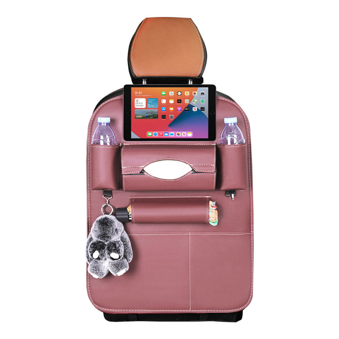 SOGA 2X PVC Leather Car Back Seat Storage Bag Multi-Pocket Organizer Backseat and iPad Mini Holder Coffee - Cafe Supply