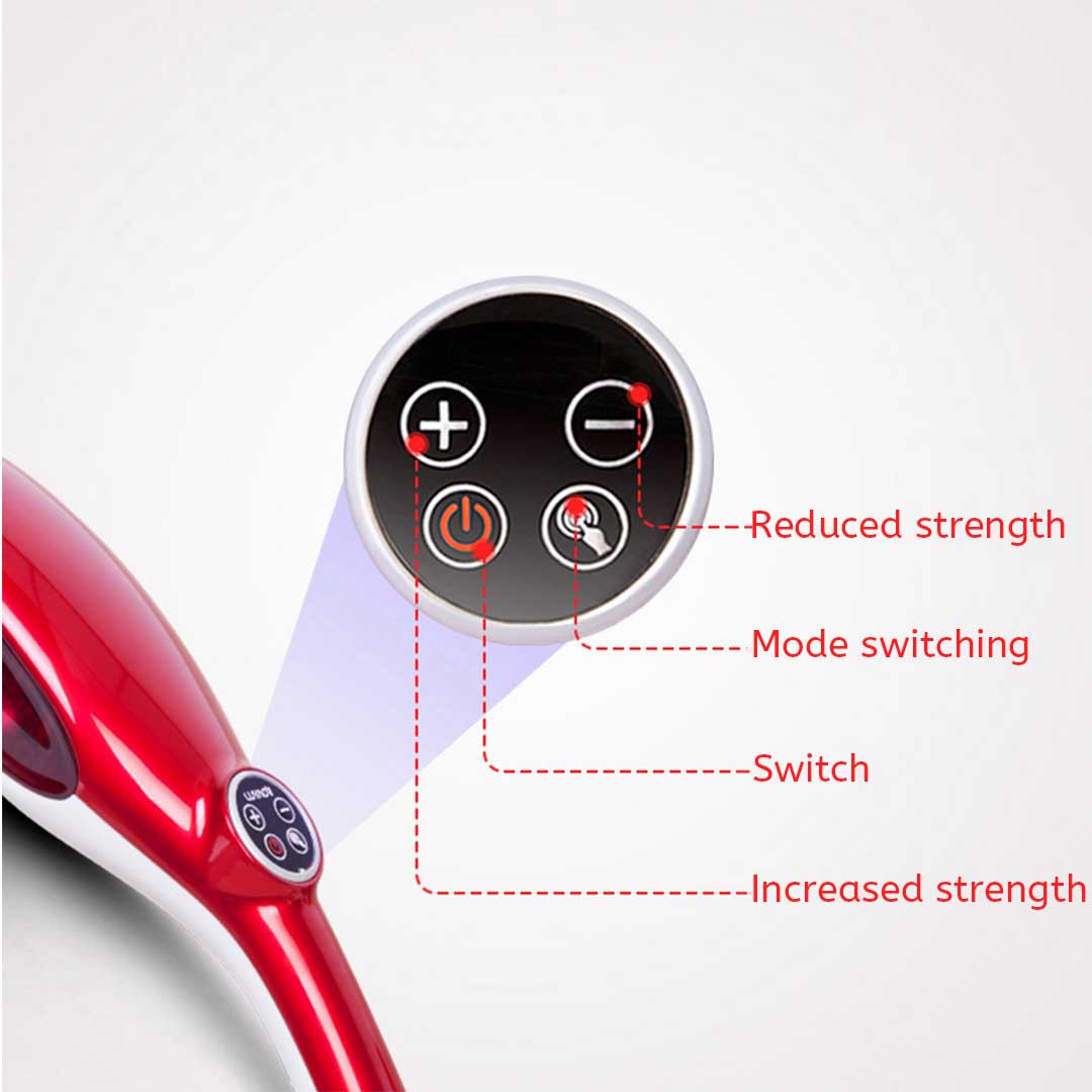SOGA 6 Heads Portable Handheld Massager Soothing Stimulate Blood Flow Shoulder Red - Cafe Supply