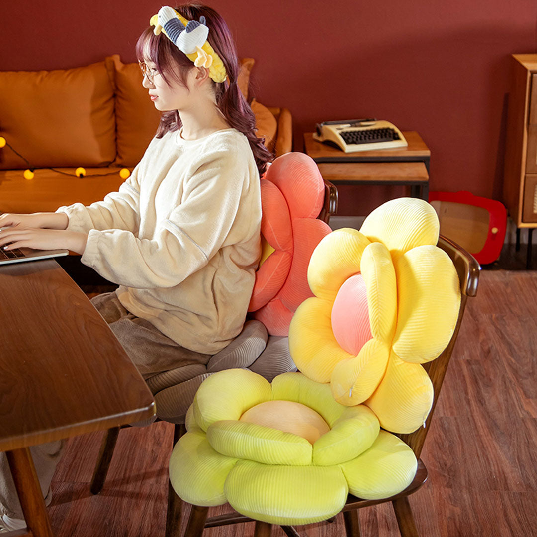 SOGA 2X Green Double Flower Shape Cushion Soft Bedside Floor Plush Pillow Home Decor - Cafe Supply