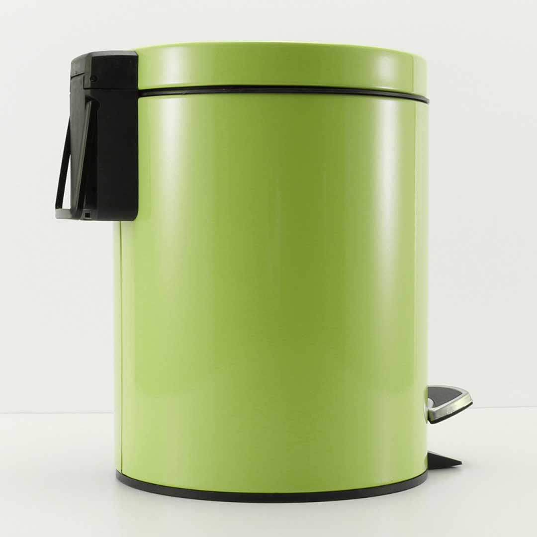 SOGA 2X 7L Foot Pedal Stainless Steel Rubbish Recycling Garbage Waste Trash Bin Round Green - Cafe Supply