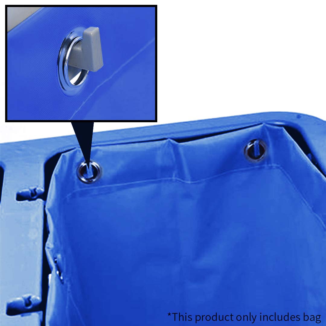 SOGA 2X Oxford Waterproof Reusable Janitor Housekeeping Cart Replacement Bag Blue - Cafe Supply