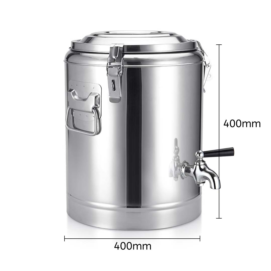 SOGA 35L Stainless Steel Insulated Stock Pot Dispenser Hot & Cold Beverage Container With Tap - Cafe Supply