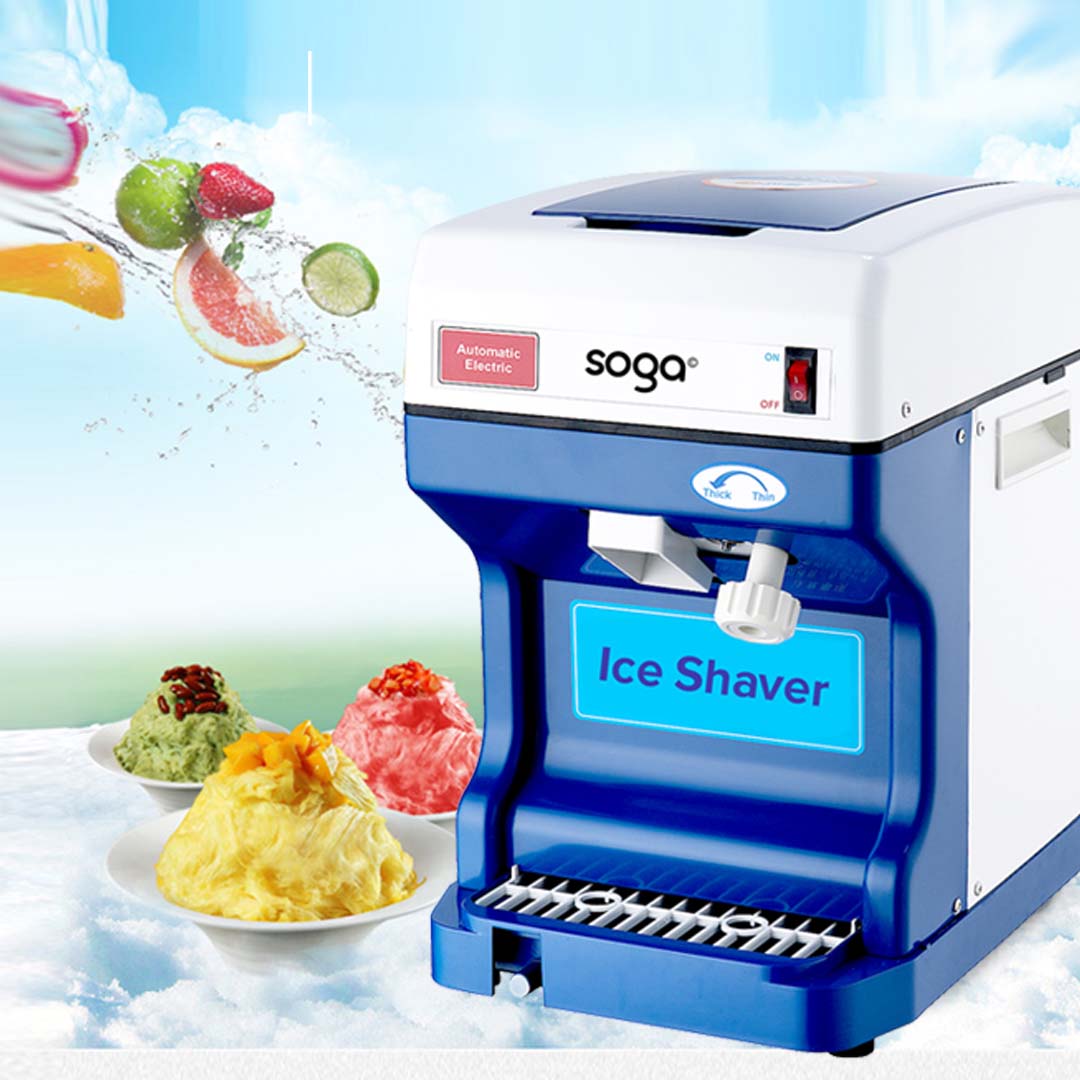 SOGA 2X Ice Shaver Commercial Electric Stainless Steel Ice Crusher Slicer Machine 120KG/h - Cafe Supply