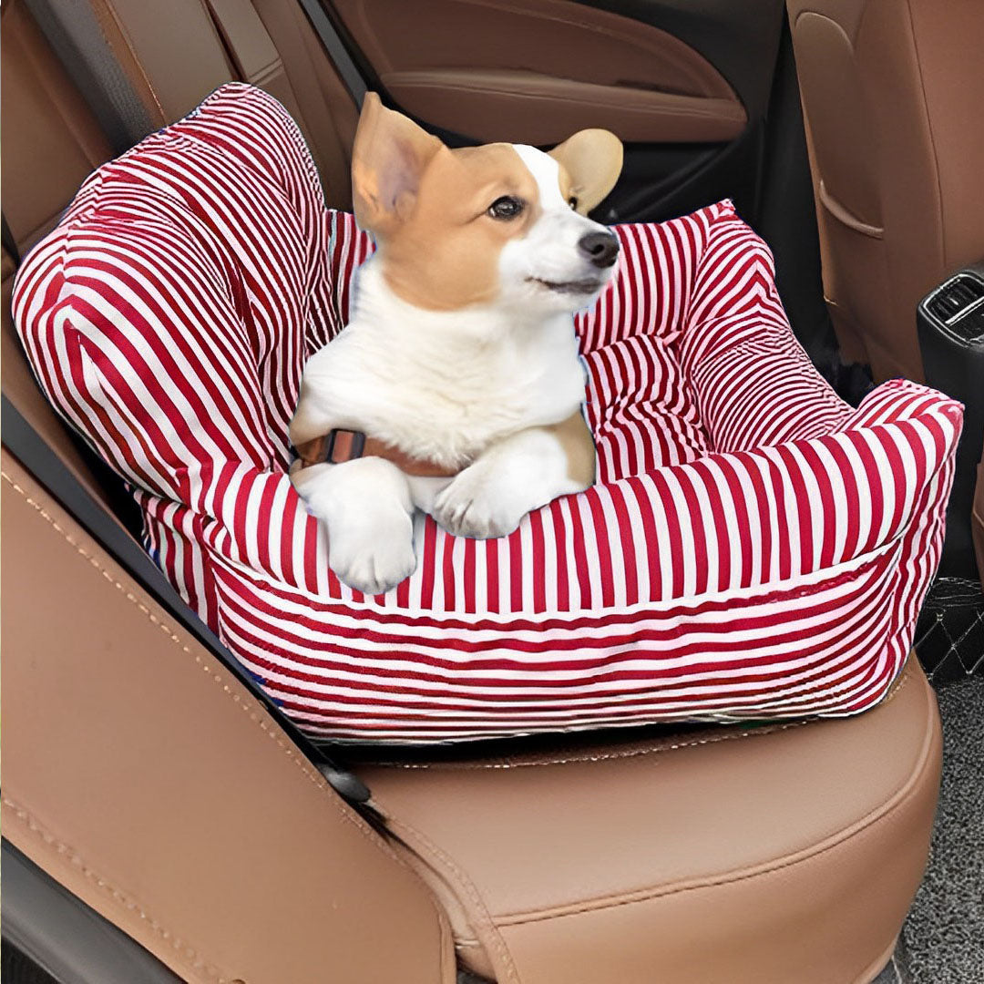 SOGA 2X Red Pet Car Seat Sofa Safety Soft Padded Portable Travel Carrier Bed - Cafe Supply