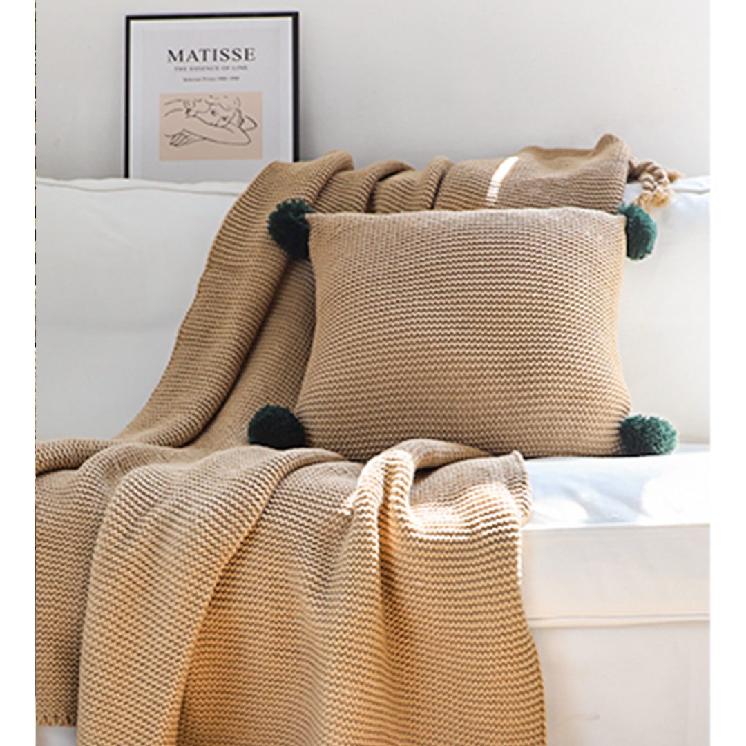 SOGA 2X Coffee Tassel Fringe Knitting Blanket Warm Cozy Woven Cover Couch Bed Sofa Home Decor - Cafe Supply