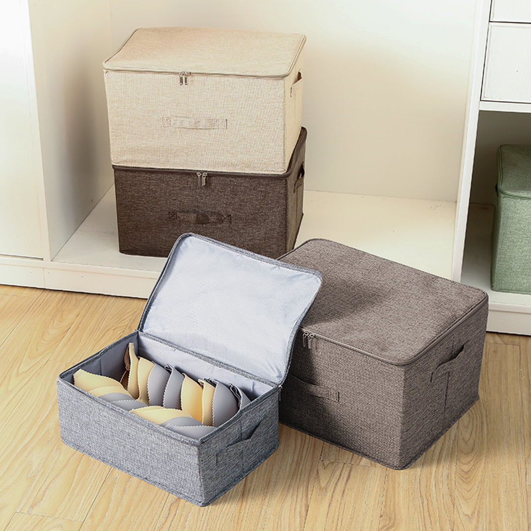 SOGA Coffee Large Portable Double Zipper Storage Box Moisture Proof Clothes Basket Foldable Home Organiser - Cafe Supply