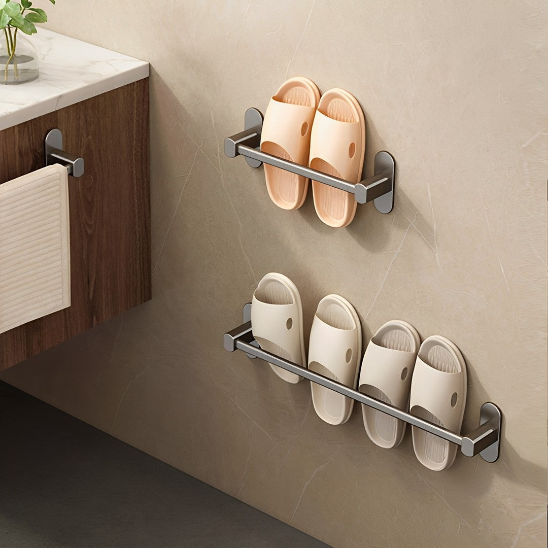SOGA 2X 49cm Wall-Mounted Slipper Organiser Adhesive Storage Space-Saving Wall Rack - Cafe Supply