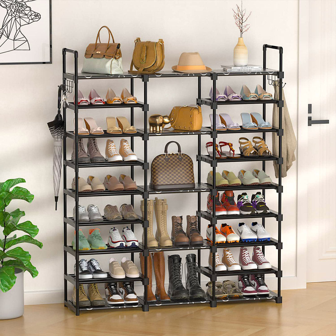 SOGA 21-Shelf Tier Shoe Storage Shelf Space-Saving Caddy Rack Organiser with Handle - Cafe Supply
