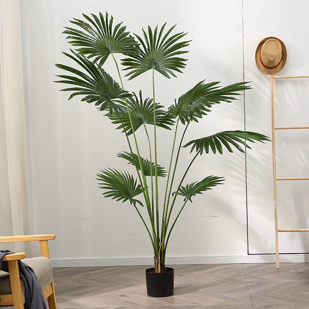 SOGA 2X 180cm Artificial Natural Green Fan Palm Tree Fake Tropical Indoor Plant Home Office Decor - Cafe Supply